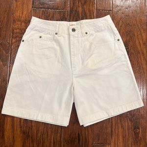 Vintage Talbots White Denim High Waisted Shorts 90s Y2K